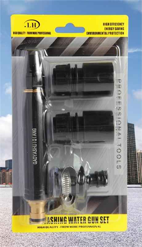 High Pressure Washing Water Gun Spray Nozzle Kit with 3 Pcs PVC Hose Quick Connector for Your Vehicle, Garden and Home Cleaning