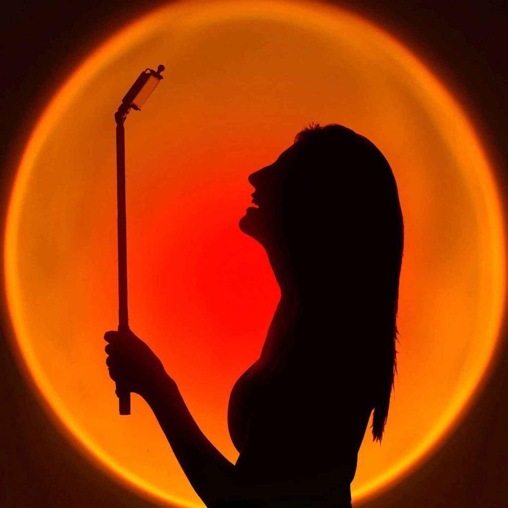 3-in-1 Sunset Lamp Modern 16 Colors Sunset Projection Floor Lamp for Living Room and Bedroom with App Control