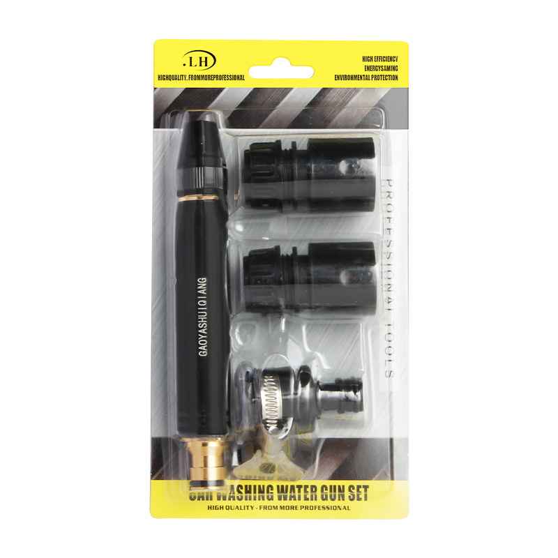 High Pressure Washing Water Gun Spray Nozzle Kit with 3 Pcs PVC Hose Quick Connector for Your Vehicle, Garden and Home Cleaning