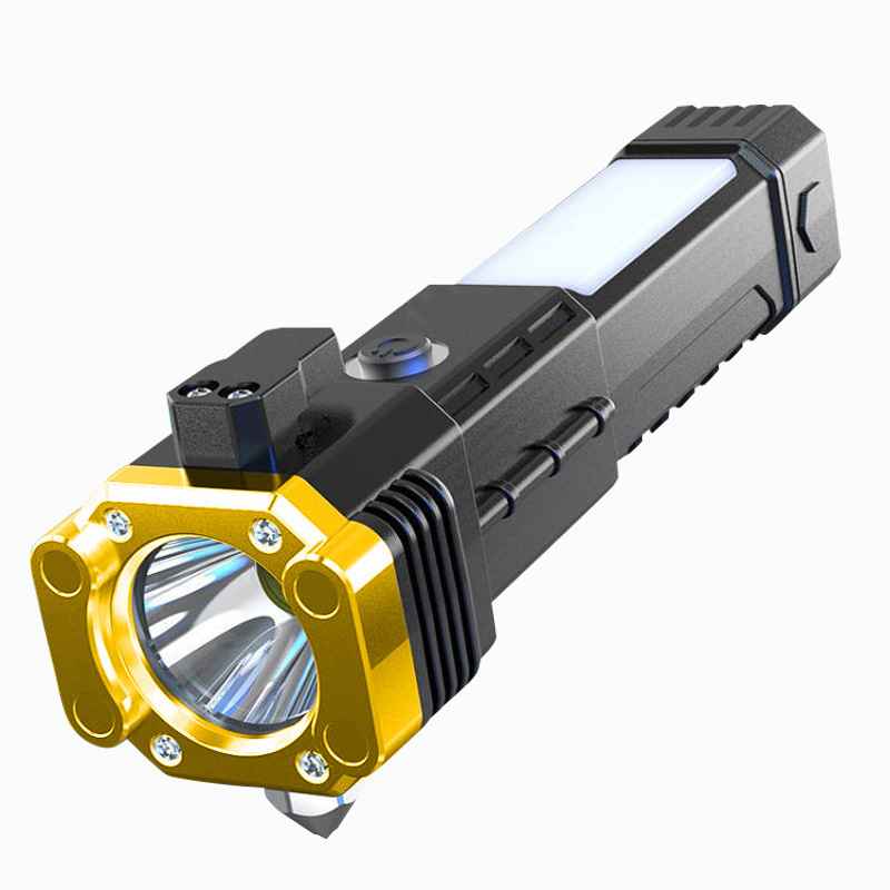 Versatile High Power Led Flashlight, Focus Light Power Bank and Window Hammer