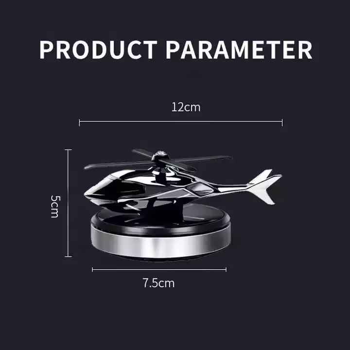 Solar Car Helicopter Air Freshener With Auto Aromatherapy Sun Light Energy Rotation Fragrance