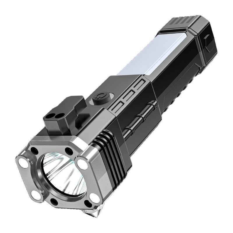 Versatile High Power Led Flashlight, Focus Light Power Bank and Window Hammer