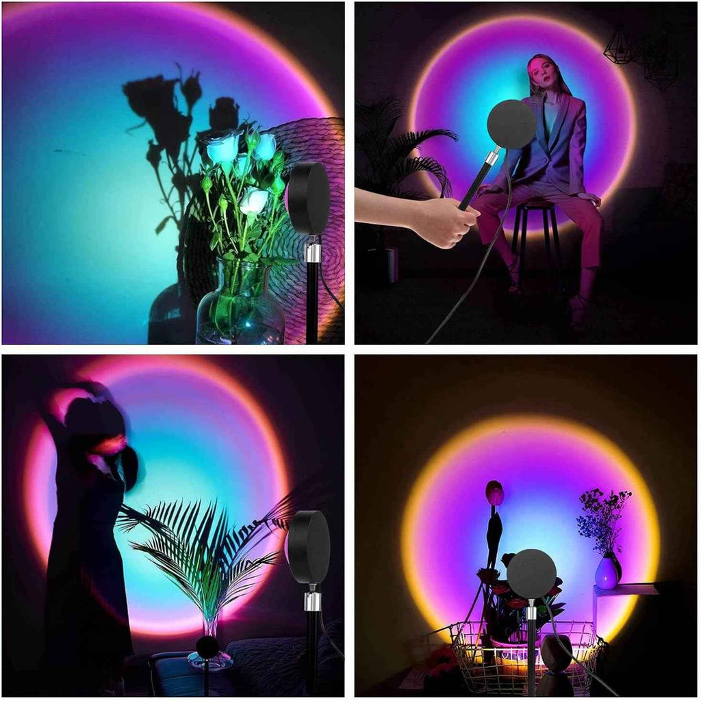 3-in-1 Sunset Lamp Modern 16 Colors Sunset Projection Floor Lamp for Living Room and Bedroom with App Control