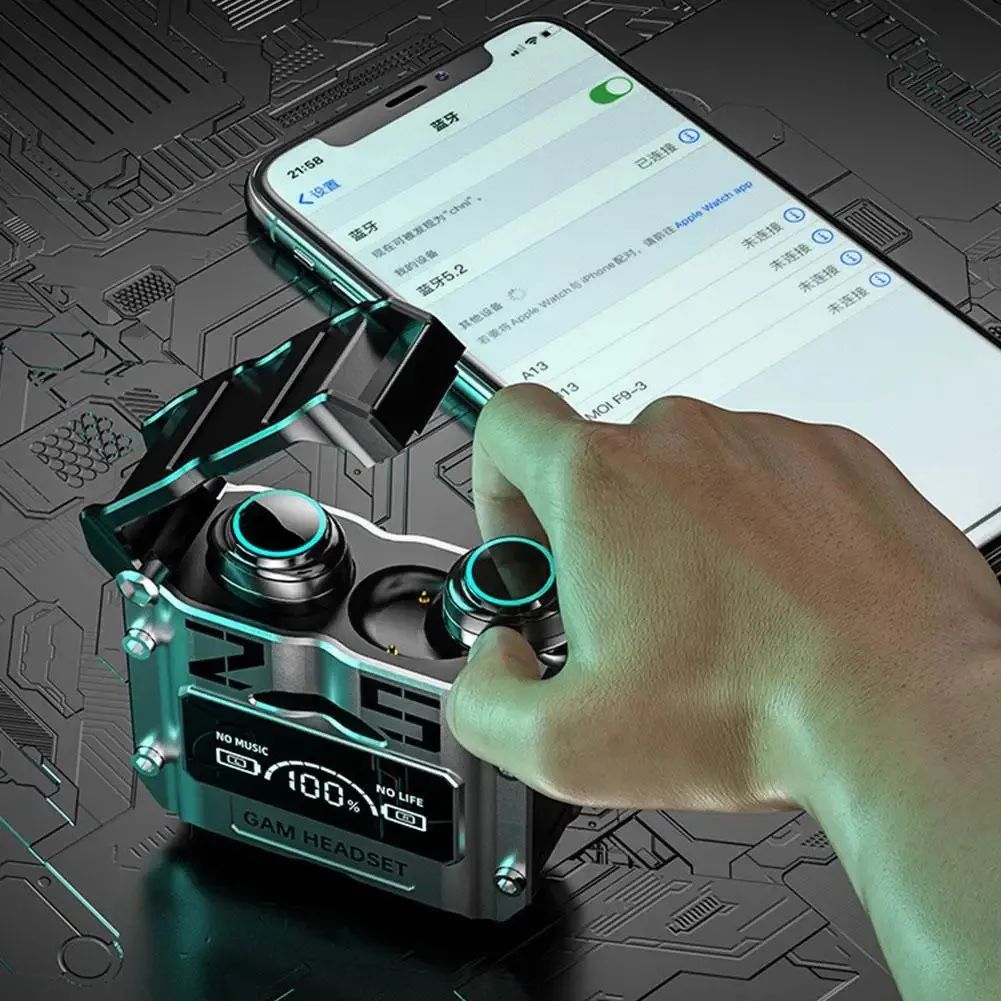 Damix TWS M25 Bluetooth 5.3 Earbuds LED Display With Noise Cancelation