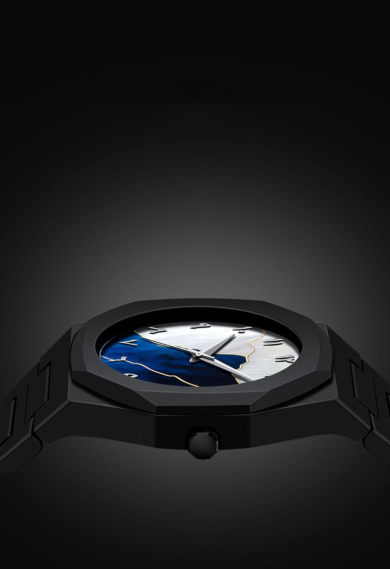Aura Quartz Arabic Design Dial Black Watch