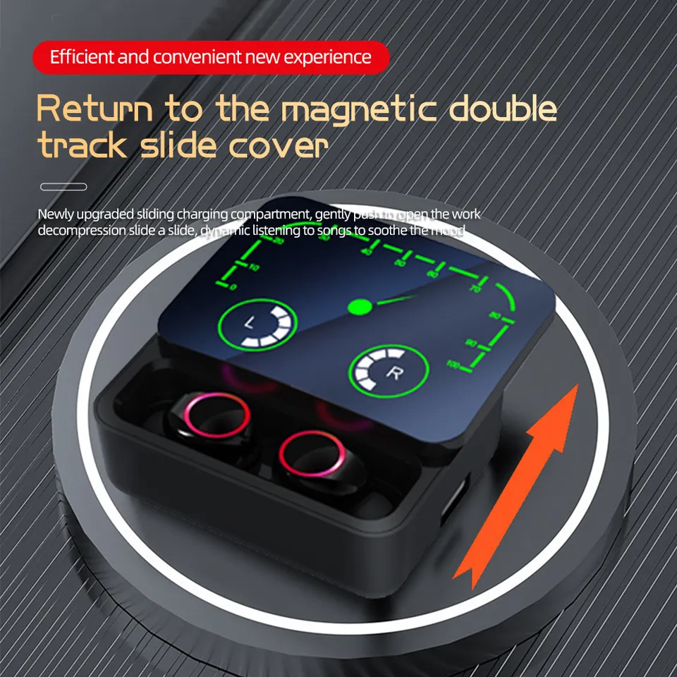 M90 Max Tws Earphones Hifi Bass Sports Music Headsets with Led Lights