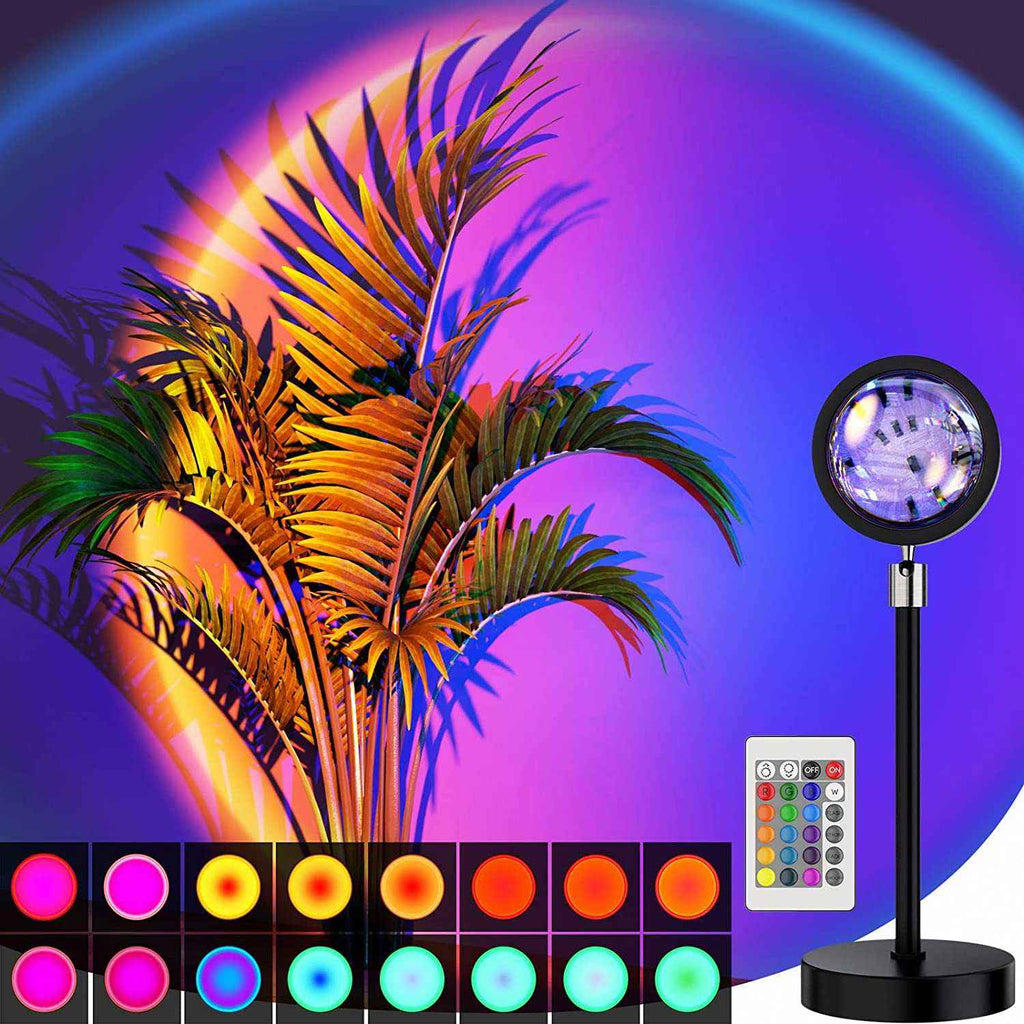 3-in-1 Sunset Lamp Modern 16 Colors Sunset Projection Floor Lamp for Living Room and Bedroom with App Control