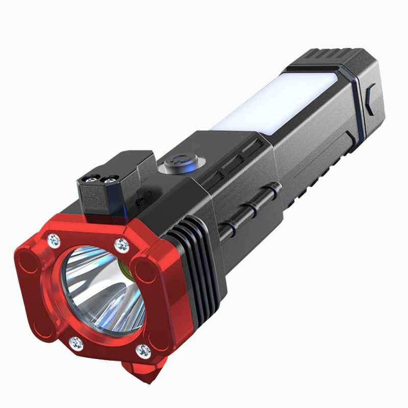 Versatile High Power Led Flashlight, Focus Light Power Bank and Window Hammer