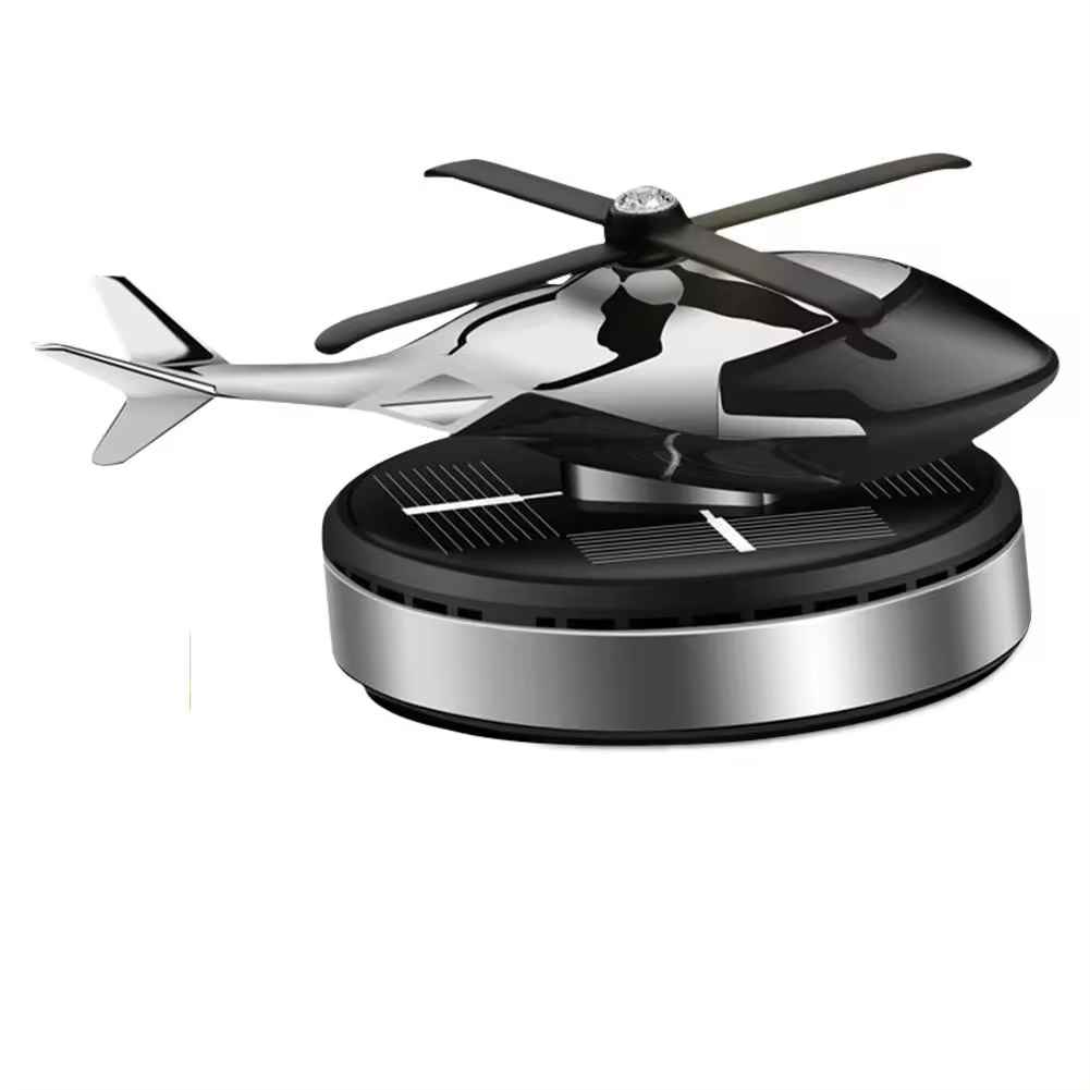 Solar Car Helicopter Air Freshener With Auto Aromatherapy Sun Light Energy Rotation Fragrance