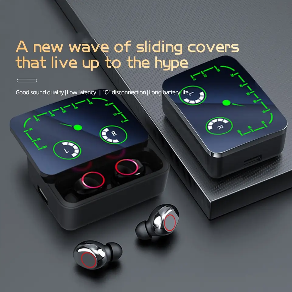 M90 Max Tws Earphones Hifi Bass Sports Music Headsets with Led Lights
