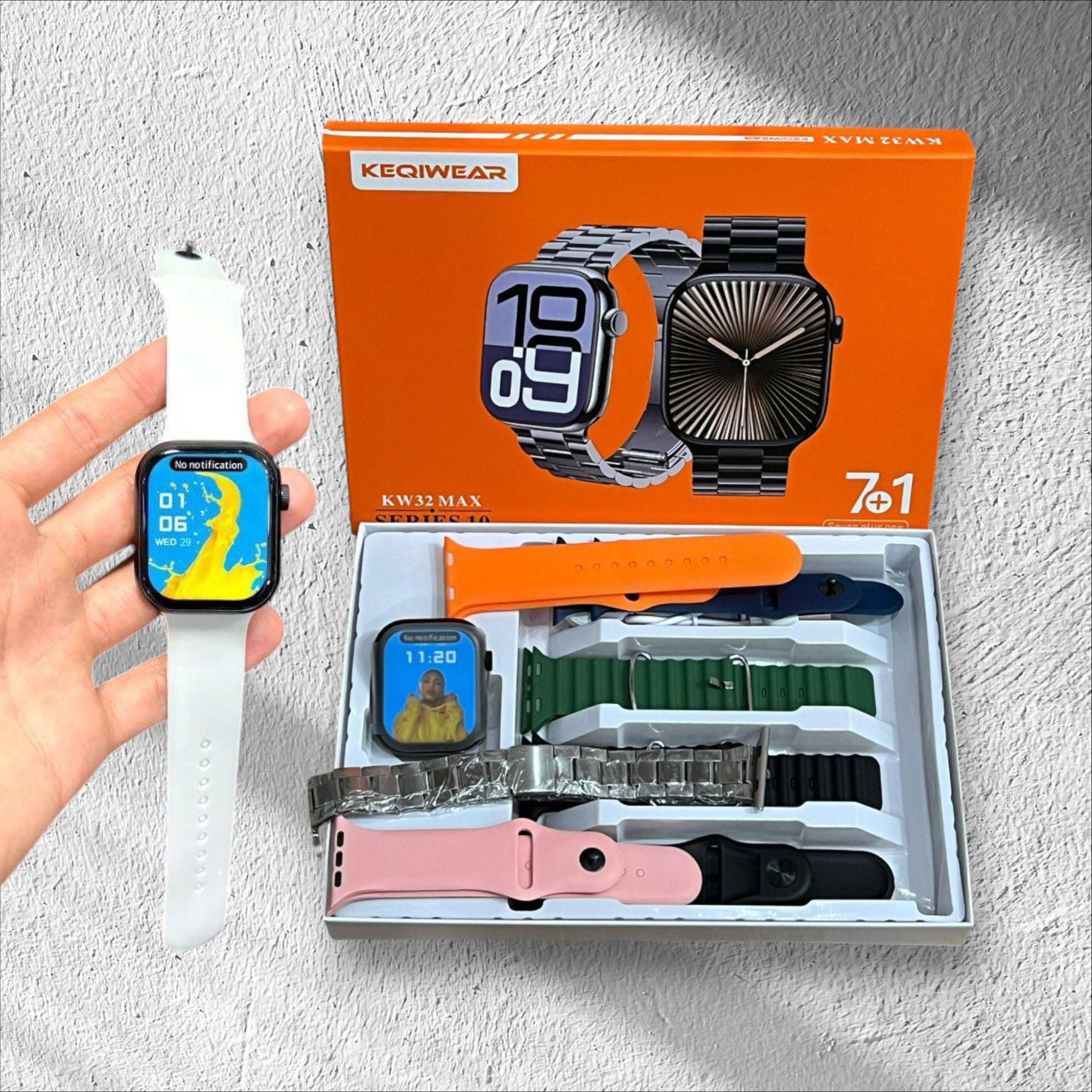 KEQIWEAR KW32 Max Series 10 Smart Watch (7+1 strap bundle).
