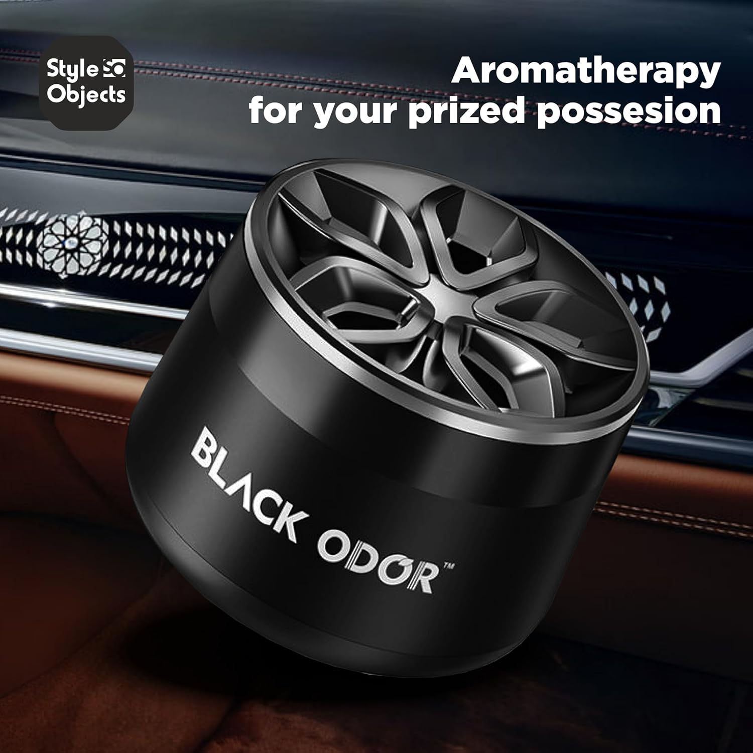 BLACK ODOR® Premium Luxury Car Air Freshener – Long Lasting Aluminum Alloy Aroma Diffuser for Cars, SUVs & Home Use