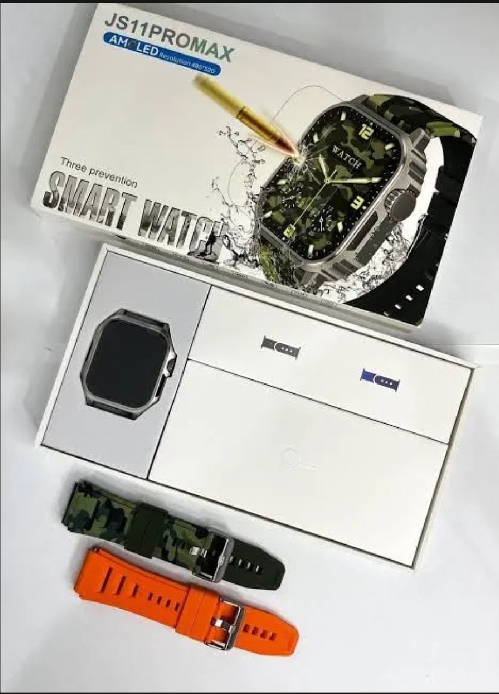 JS11 Pro Max Military Grade Smart Watch – 2.1″ Large Display - IP68 Waterproof